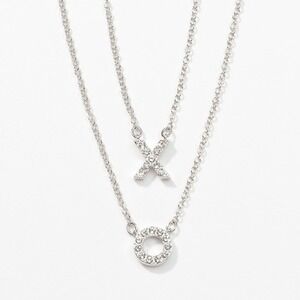 Touchstone Crystal by‎ Swarovski Silver XO Necklace